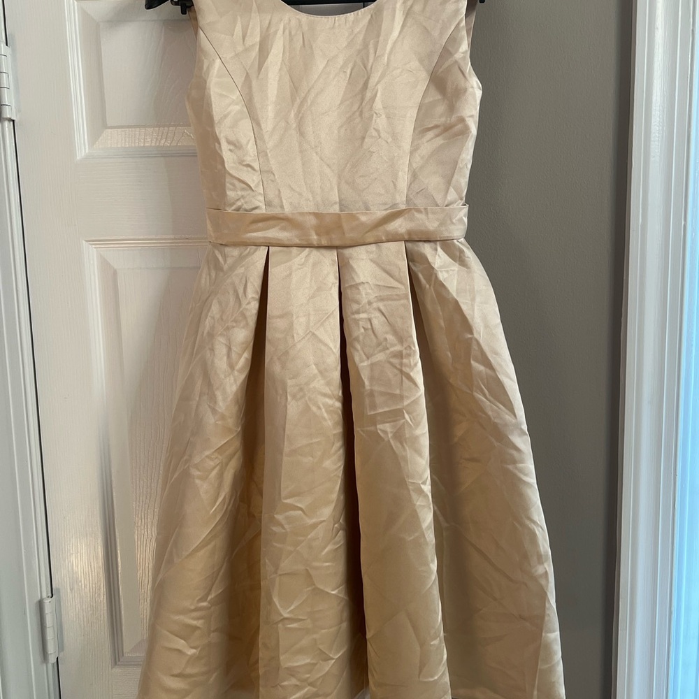 Cream Girls Fit-and-Flare Dress